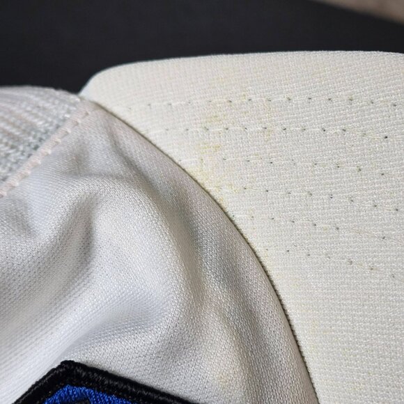 Vintage New Era Chevron D&R Division Mesh Snapback Hat Size M-L White USA Made - Picture 7 of 11